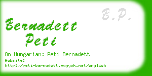 bernadett peti business card